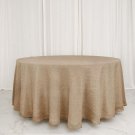 Natural 120" Round Faux Burlap Tablecloth Wedding Party Linens