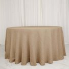 Natural 108" Round Faux Burlap Tablecloth Wedding Party Linens