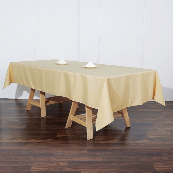 5 Champagne 60X102 Rectangle Polyester Tablecloths Wedding Catering Supplies