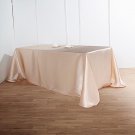 Beige 90X156" Rectangle Satin Tablecloth Wedding Party Event Banquet Linens
