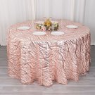 120" Blush Mesh Round Tablecloth Wavy Embroidered Sequins Party Decorations
