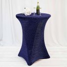 Metallic Navy Blue Cocktail Spandex Table Cover Fitted Wedding Party Tablecloth