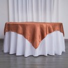 Terracotta 60X60 Satin Square Table Overlay Wedding Party Catering Dinner
