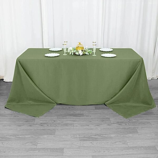 90X132" Eucalyptus Green Premium Rectangle Polyester Tablecloth Catering Linens