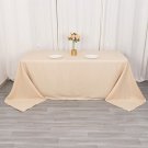 90X132" Beige Premium Rectangle Polyester Tablecloth Catering Linens