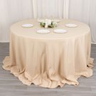 Beige 132" Premium Round Polyester Tablecloth Wedding Party Tabletop Dinner