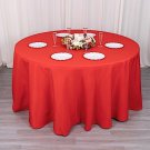 Red 120" Premium Round Polyester Tablecloth Wedding Party Tabletop Dinner