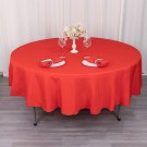 Red 90" Premium Round Polyester Tablecloth Wedding Party Tabletop Dinner