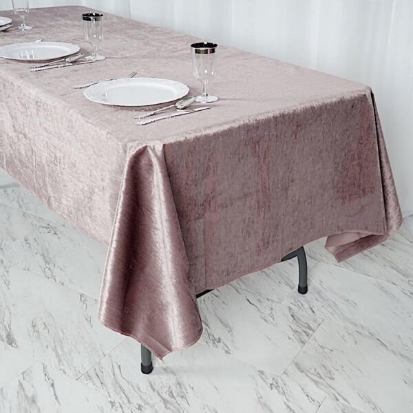 Mauve 60"X102" Premium Velvet Rectangular Tablecloth Wedding Party Linens