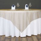 Gold Sheer Organza 72X72" Square Table Overlay Topper Wedding Party Supplies