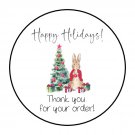 30 1.5" Thank You Peter Rabbit, Happy Holiday, Labels Seals Round Stickers