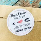 30 1.5" Thank You Heart Made My Day Favor Labels Round Stickers Envelope Seals