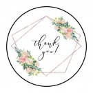 30 1.5" Thank You Flowers Frame Favor Labels Round Stickers Envelope Seals