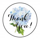 30 1.5" Thank You Hydrangea Favor Labels Round Stickers Envelope Seals