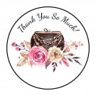 30 1.5" Thank You Purse Wreath Favor Labels Round Stickers Envelope Seals