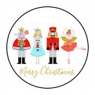 30 1.5" Christmas Nutcracker Favor Labels Round Stickers Envelope Seals