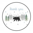 30 1.5" Thank You Bear Adventure Round Envelope Seals Stickers Favor Labels