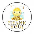 30 1.5" Thank You Bee Sunflower Envelope Seals Round Stickers Favor Labels