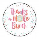 30 1.5" Thank You Donut Round Envelope Seals Stickers Favor Labels
