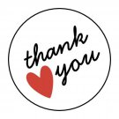 30 1.5" Thank You Red Heart Round Envelop Seals Stickers Favor Labels