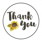 30 1.5" Thank You Sunflower Round Envelop Seals Stickers Favor Labels