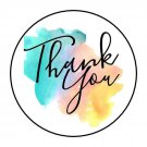 30 1.5" Thank You Watercolor Round Envelop Seals Stickers Favor Labels