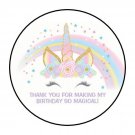 30 1.5" Unicorn Birthday Round Stickers Envelope Seals Favor Labels