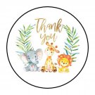 30 1.5" Thank You Jungle Round Stickers Envelope Seals Favor Labels