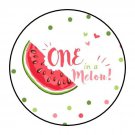 30 1.5" Watermelon Birthday Round Stickers Envelope Seals Favor Labels