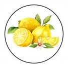 30 1.5" Lemon Favor Labels Round Stickers Envelope Seals