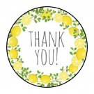 30 1.5" Lemon Ythank You Favor Labels Round Stickers Envelope Seals