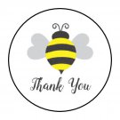 30 1.5" Thank You Bee Round Stickers Envelope Seals Favor Labels