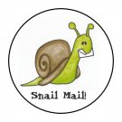 30 1.5" Snail Mail Round Stickers Envelope Seals Favor Labels