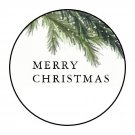 30 1.5" Merry Christmas Tree Round Stickers Envelope Seals Favor Labels