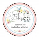30 1.5" Cow Birthday Favor Labels Round Stickers Envelope Seals