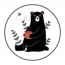 30 1.5" Bear Party Flowers Favor Labels Round Stickers Envelope Seals