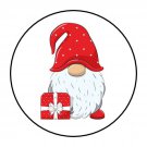 30 1.5" Christmas Gnome Favor Labels Round Stickers Envelope Seals