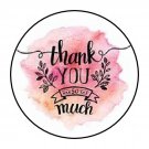 30 1.5" Watercolor Thank You Favor Labels Round Stickers Envelope Seals