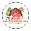 30 1.5" Farm Thank You Favor Labels Round Stickers Envelope Seals