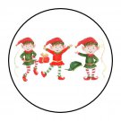 30 1.5" Christmas Elves Favor Labels Round Stickers Envelope Seals