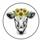 30 1.5" Cow Flowers Favor Labels Round Stickers Envelope Seals