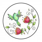 30 1.5" Bird Flowers Favor Labels Round Stickers Envelope Seals