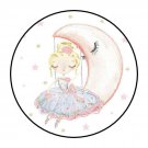 30 1.5" Ballerina Favor Labels Round Stickers Envelope Seals
