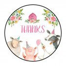 30 1.5" Thank You Farm Favor Labels Round Stickers Envelope Seals