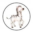 48 Zebra Jungle Animal Envelope Seals Labels Stickers 1.2" Round Favor