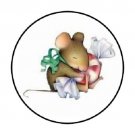 48 Christmas Mouse Envelope Seals Labels Stickers 1.2" Round Favor