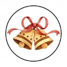 48 Christmas Bells Envelope Seals Labels Stickers 1.2" Round Favor