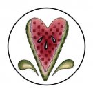 48 Watermelon Heart Envelope Seals Labels Stickers 1.2" Round Favor