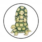 48 Turtle Envelope Seals Labels Stickers 1.2" Round Favor