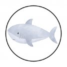 48 Shark Ocean Sea Envelope Seals Labels Stickers 1.2" Round Favor